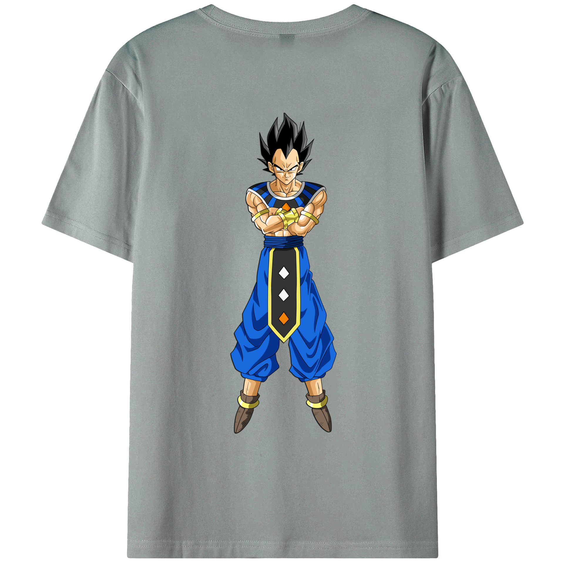 （画像用） ドラゴンボール ベジータ四世（Bejīta Yonsei）DRAGON BALL Vegeta IV 綿100％ メンズ半袖Tシャツ（バックプリント） 通気性